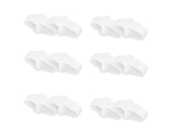 Separador de dedos Zoizocp para hallux valgus, paquete de 12 con 2 presillas, separador para el dedo gordo, apto para juanetes y dedos superpuestos (blanco)