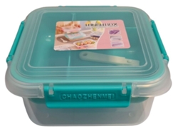 Fiambrera Com 4 Compartimentos Lpm, 1600 Ml Para Comidas, Apta Para Microondas, Fácil De Limpiar, Reutilizable. Sin Bpa. 16,5x8x16,5cm