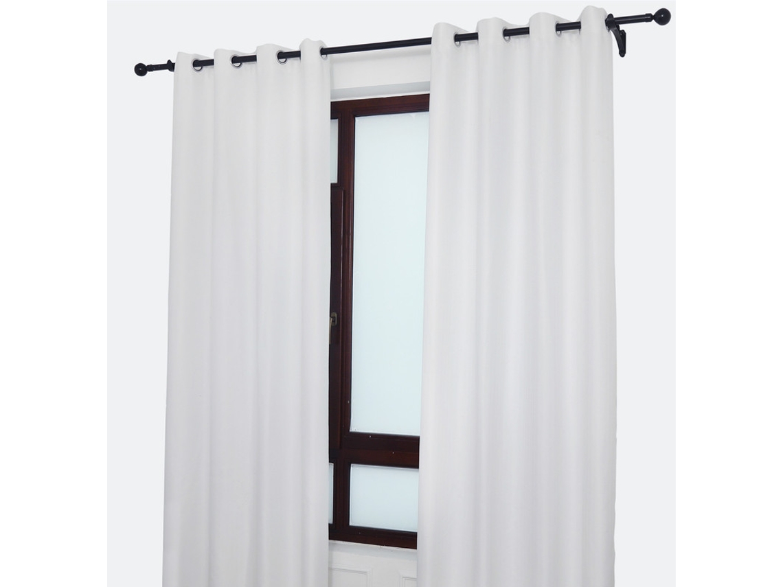 Cortina Fabricada con Tela Fina Color Blanco Sólido 140 x 260 cm - Individual