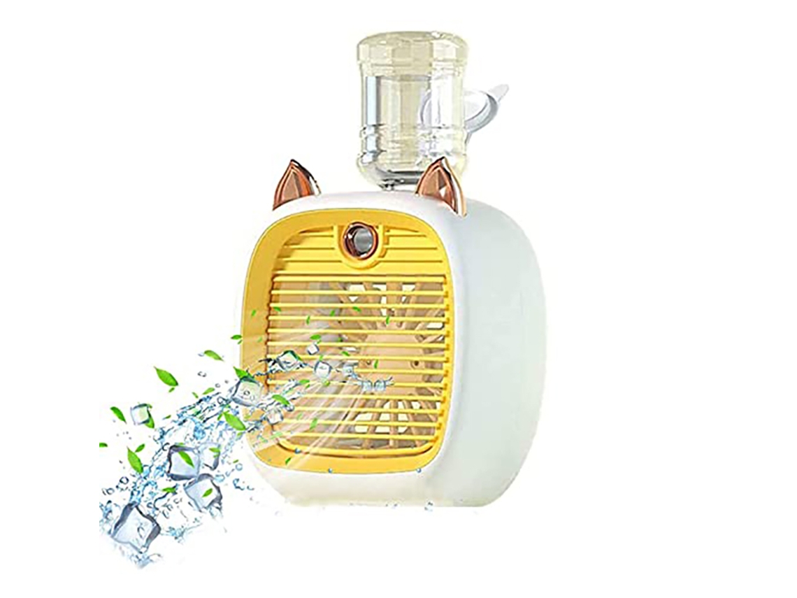 Ventilador De Mesa Chrui Evaporativo 3 Velocidades Y Humidificadoramarillo