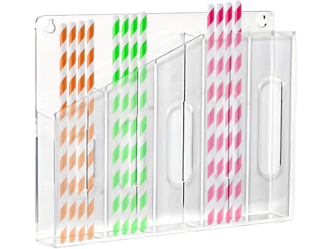 Dispensador compacto para pajitas de cocina y encimera | Organiz Gokoco