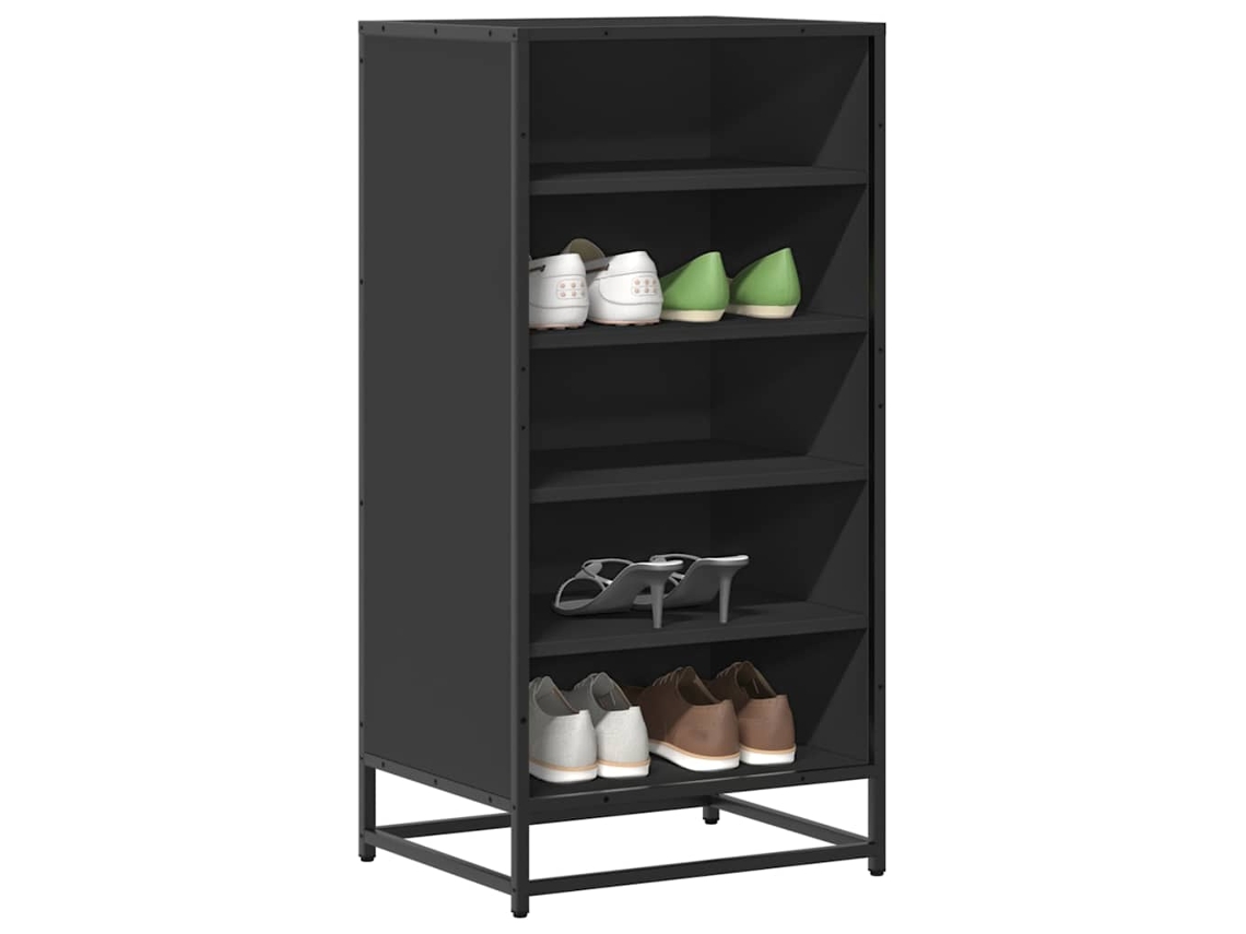 Mueble Zapatero | Armario Zapatero De Madera De Ingeniería Negro 48x38x97,5 Cm
