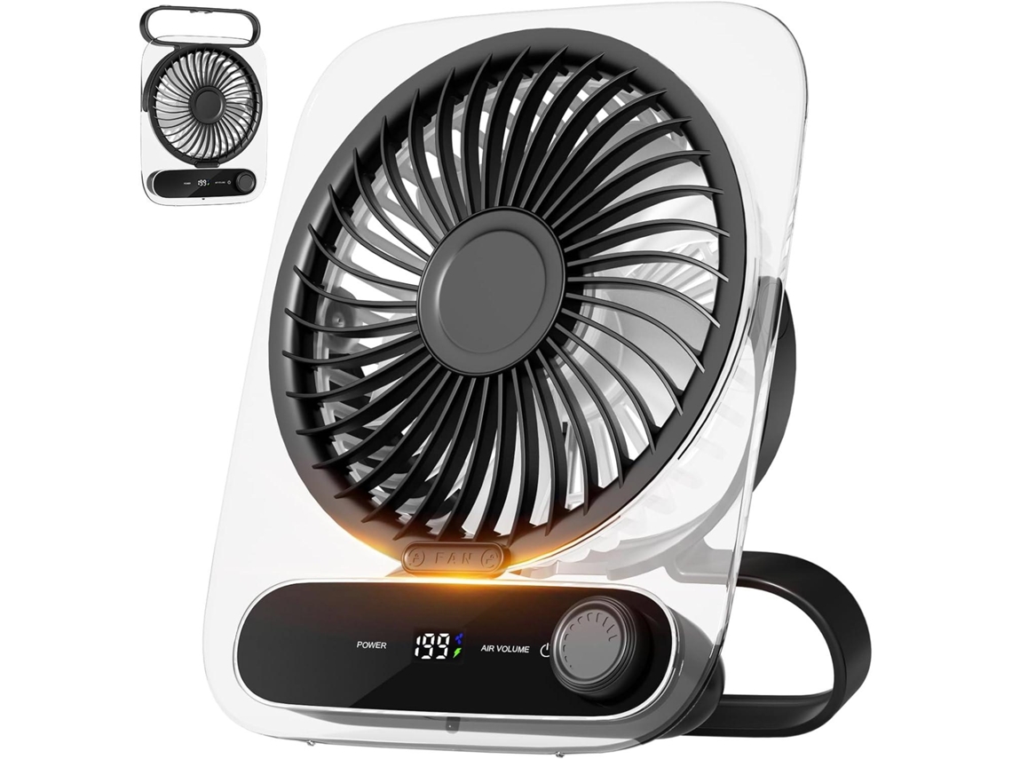 Mini ventilador eléctrico USB MDUG, plegable 180°, ultrasilencioso (negro)