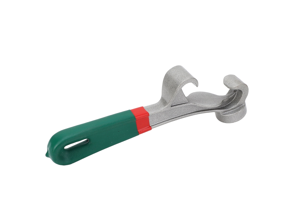 Abridor De Tapas Multifuncional De 9 Pulgadas Para Cubos Con Llave Antideslizante, Aleación De Aluminio, Para Cubos De 10 A 55 Galones.