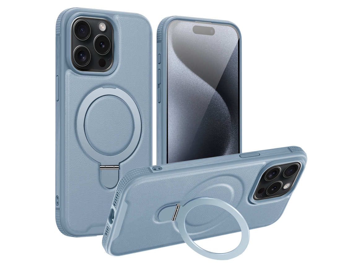 Funda La Cubierta Protectora Del Anillo Dedo Giratorio Para Iphone 14 Plus Siurn Azul