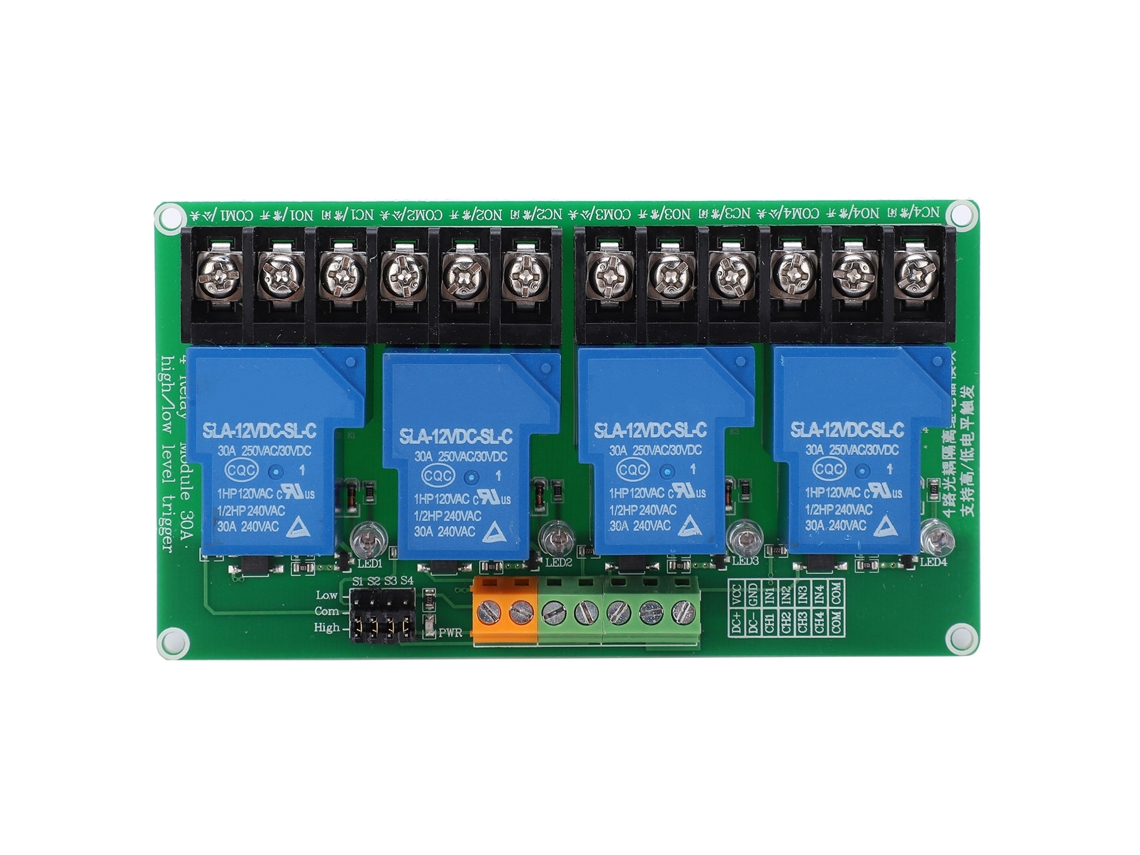 Módulo De Relé De 4 Canales Con Control Automático De Nivel Alto/bajo Y Activación - Componente Electrónico De 12 V