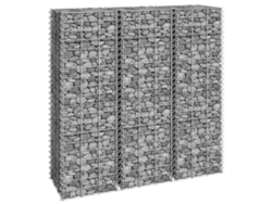 Macizo de flores elevado/gavión (3 piezas, 30 x 30 x 100 cm, hierro DKD, decoración del hogar)