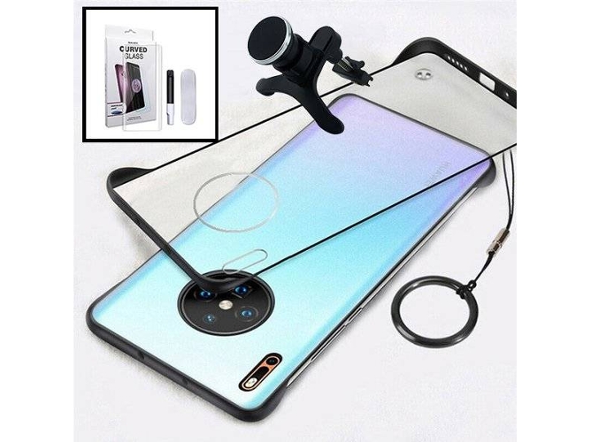Funda + Protector + Soporte Huawei Mate 30 Pro 5G Invisible Bumper (Transparente)