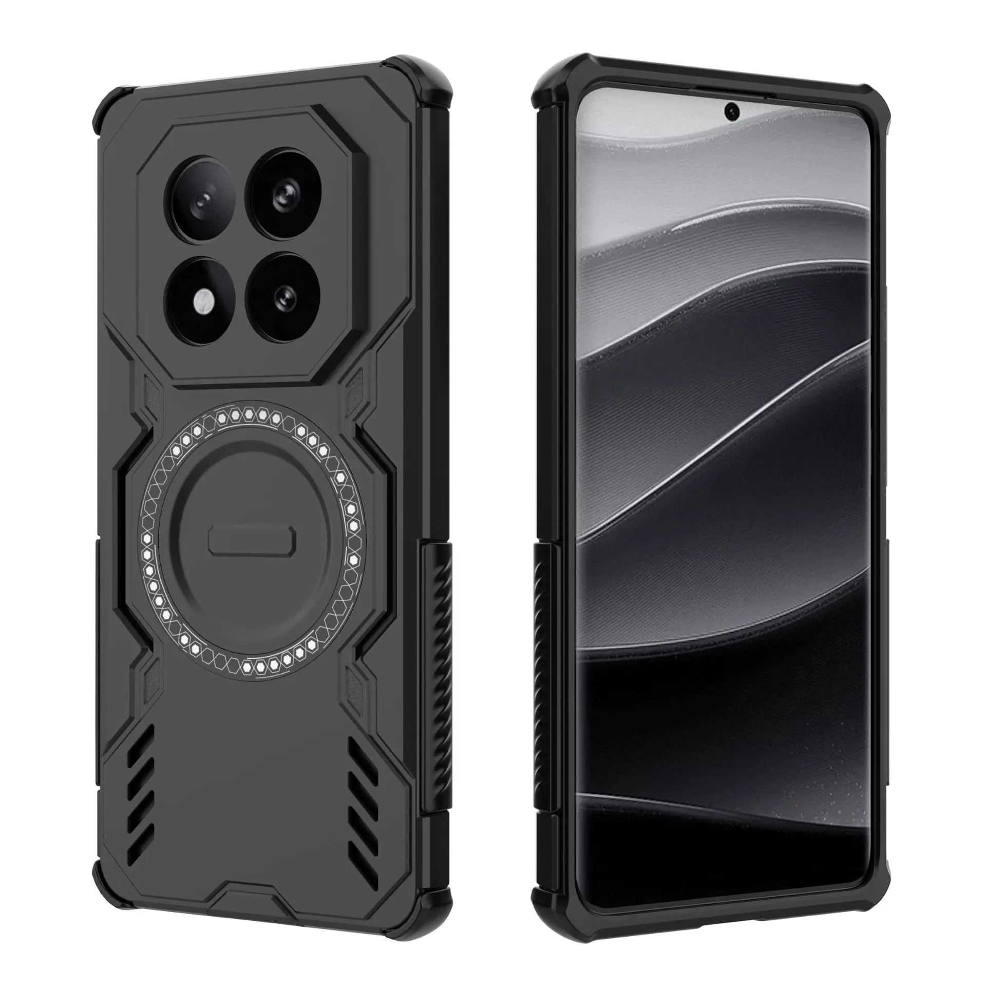 (negro, Redmi Note 15 Pro 5g) Funda Protectora Resistente Para Teléfono, Carcasa Rígida Magnética A Prueba De Golpes.