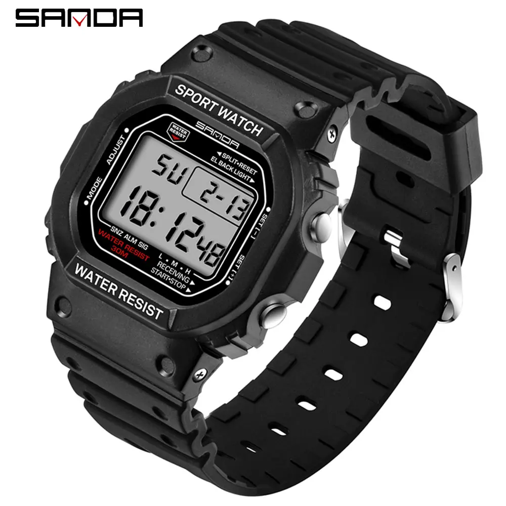Reloj Digital Led (blanco), Unisex, Resistente A Golpes Y Al Agua.
