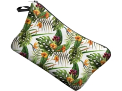 Neceser Colgante Con Estampado De Flores Tropicales Para Viajes Y Organizador De Maquillaje.
