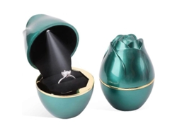 Caja Para Anillos Con Luz Led Rosa, Ideal Para Regalos, Pedidas De Mano O Exhibición De Joyas.