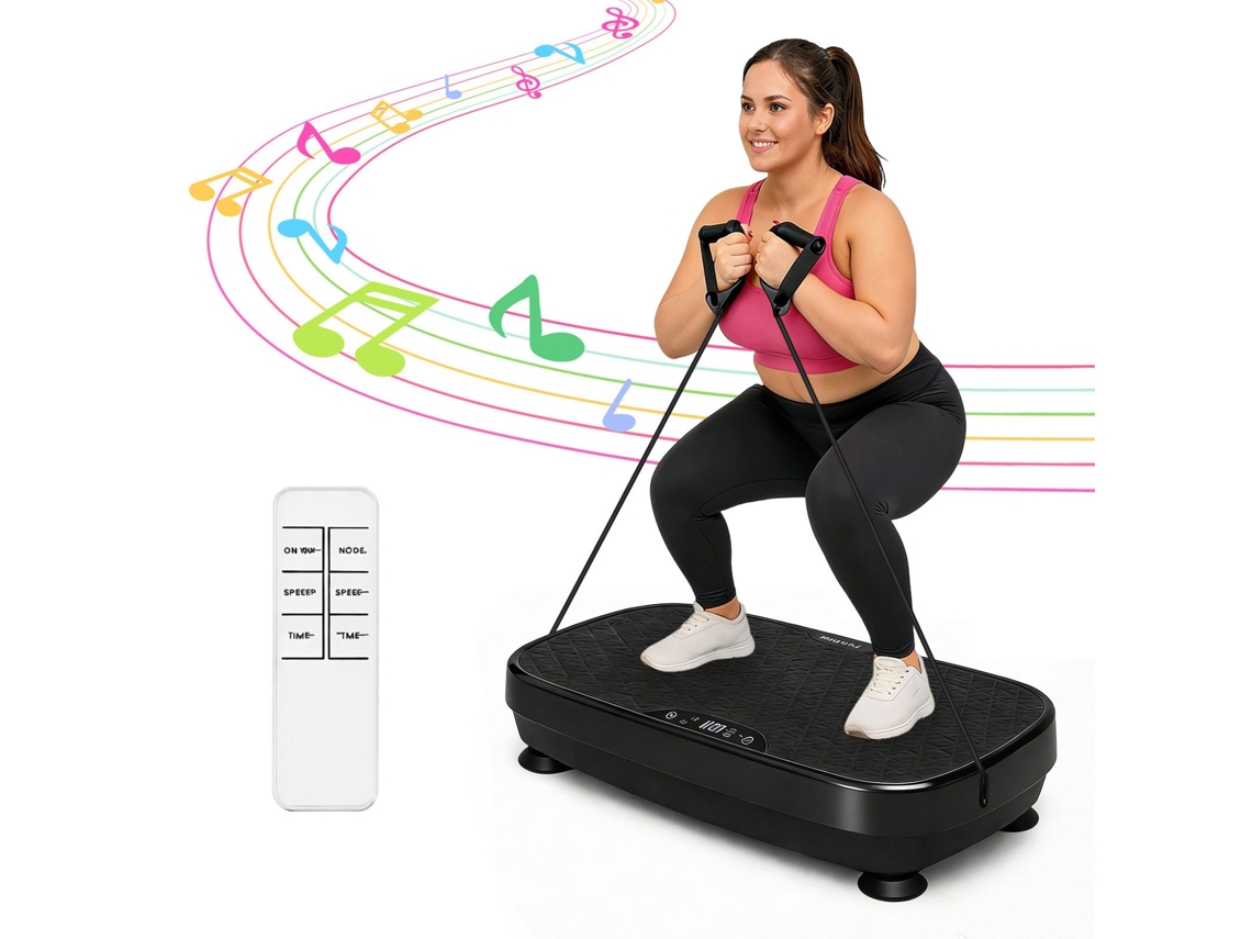 Nettlife Plataforma Vibratoria 200w, Máquina Fitness Con 199 Niveles Y Altavoz Para Hogar, Máx 150kg