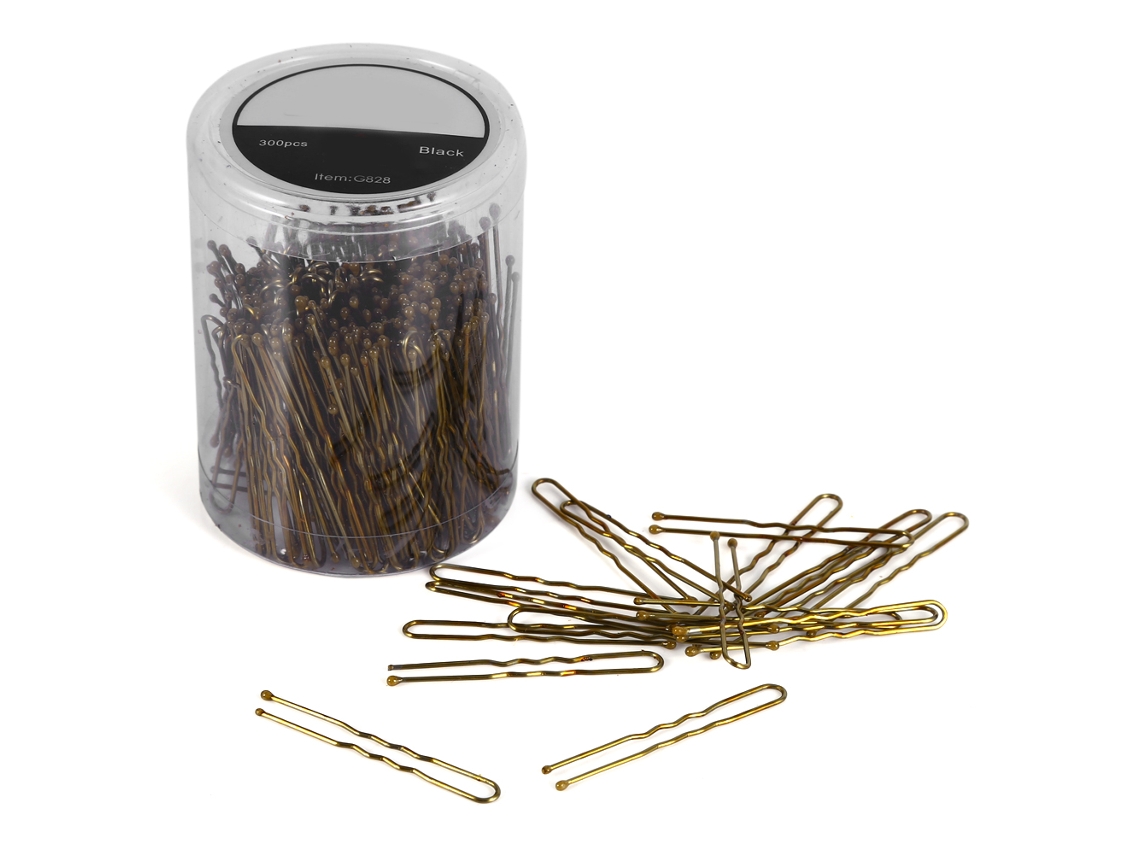 300 Pcs Pinzas De Pelo U Onduladas Finas Para Peinado Herramienta De Salón De Belleza (oro S)