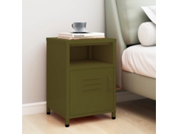 Mesa de Cabeceira LOVELY HOME Mesinha Aço 35X35X51 Cm Verde-Azeitona