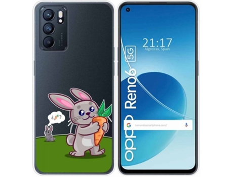 Carcasa Oppo Reno 6 5G TUMUNDOSMARTPHONE Conejo Multicolor