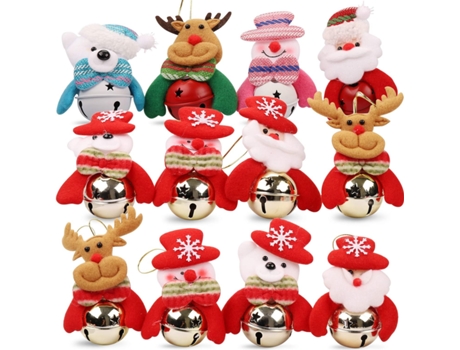 Árbol de Navidad ZMDECQNA Campanas Adorno Del Hogar Decoración Puertas Papá Muñeco Nieve Blanco (27x24x6cm)