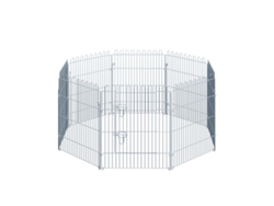 Parque para mascotas con 8 paneles, 63x76 cm, valla para mascotas con puerta con cerradura para jardín, patio y exteriores, color plata.