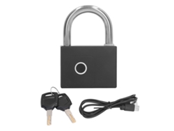 Trava Digital Com Controle App E Bluetooth Carregamento Usb Com Chaves Mecânicas Preta