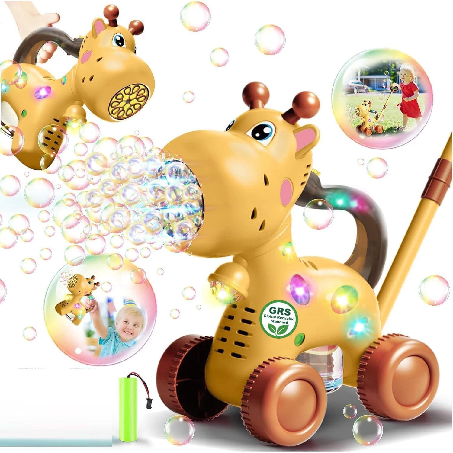 Máquina De Burbujas Con Forma De Jirafa Para Niños Pequeños, Juguete Para Exteriores.