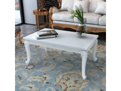 Mesa de Centro Apoyo 100X60X42 cm Blanco Brillante