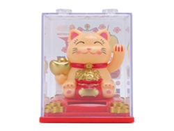 Gato de la suerte Baok con brazo mecánico solar que detecta la luz para oficina, tienda, restaurante - Amarillo