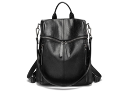 2026-mochila De Cuero Pu Para Mujer, Ligera Con Gran Capacidad Y Múltiples Bolsillos, Negra