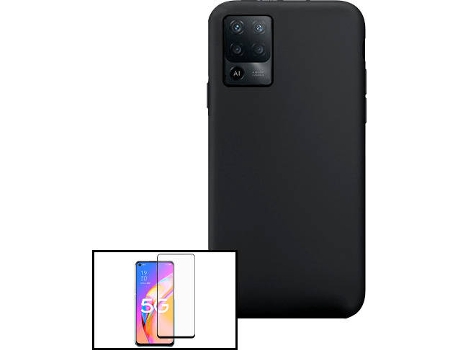 Carcasa + Protector Oppo A94 PHONECARE Silicona Líquida Negro