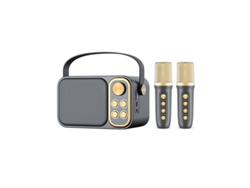 Mini máquina de karaoke para niños y adultos, altavoz Bluetooth portátil con 2 micrófonos inalámbricos, juguetes, regalo de cumpleaños