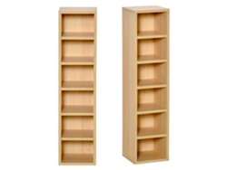 Homcom Juego de 2 estanterías de columna para CD/DVD, 6+6 compartimentos, capacidad hasta 160 CD, 21 x 19 x 88 cm, color Haya
