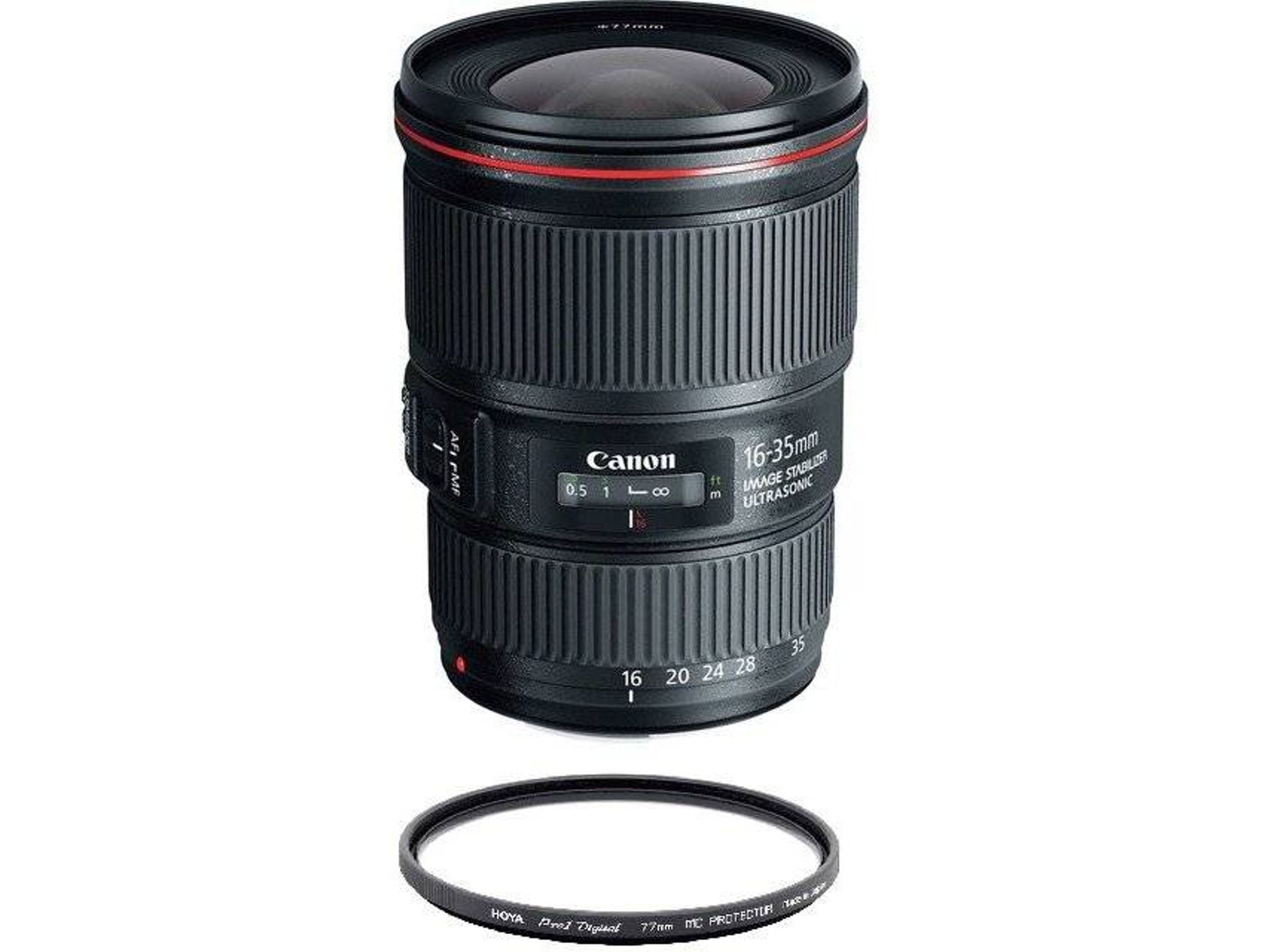 Objetivo CANON EF 16-35mm F4L IS USM + HOYA 77mm PRO 1D Protetor