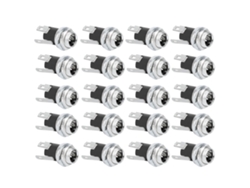 20 Unidades De Conector Hembra De Alimentación Cc De 5,5 X 2,1 Mm Con Tuerca Para Panel Dc025m