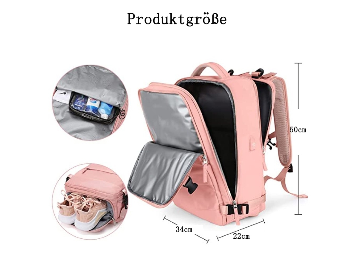 Mochila De Viaje Grande De Color Rosa, Ideal Para Niños, Educativa Y Resistente.