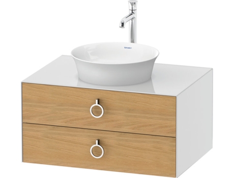 DURAVIT Tulip blanco, mueble de baño colgado en la pared, ancho 800 x fondo 550mm, con 2 cajones, con tirador, WT49900