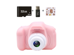Cámara digital de 1080p para niños con pantalla a color de 2,0 y ranura para tarjeta Micro-SD para niños - Tarjeta SD de 32 GB incluida (ro BISBISOUS