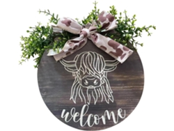 Puerta De Madera Highland Para Entrada, Con Nudos Y Hojas – Decoración De Primavera Con Diseño