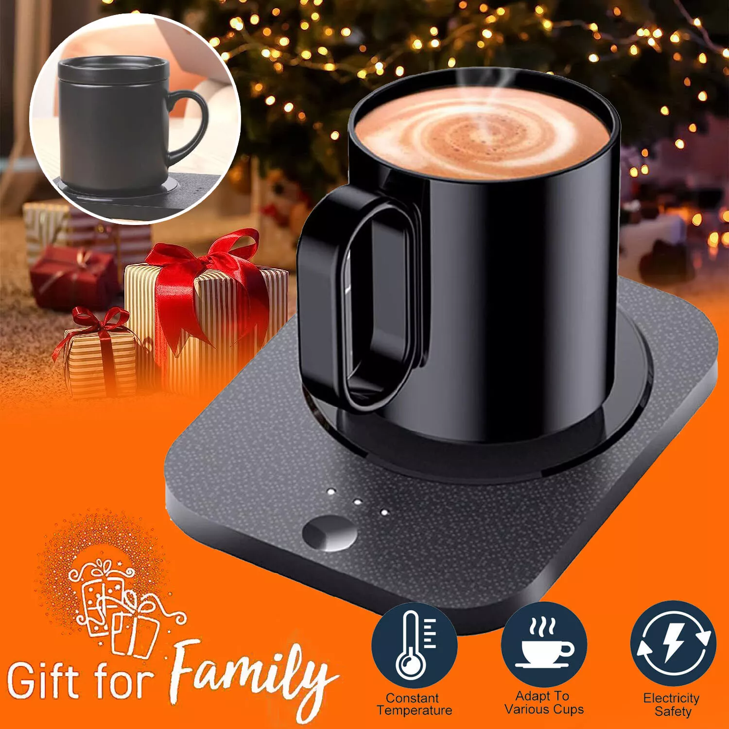 HYMNORA Calentador de Taza Eléctrico Base Caliente para Café Té Leche Bebidas