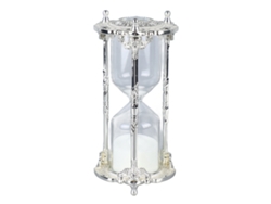 Reloj antiguo decorativo de metal blanco de 15 minutos