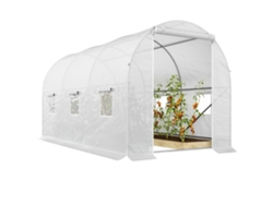 Invernadero, 3,5 x 2 x 2 m, cubierta de polietileno resistente, 6 ventanas de malla, puerta enrollable, ideal para flores y hortalizas.