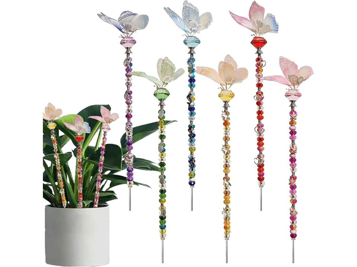 Kit De Estacas Jard N Con Cuentas Soporte Para Plantas Hadas Decoraci Exterior Eventos Y Huerto