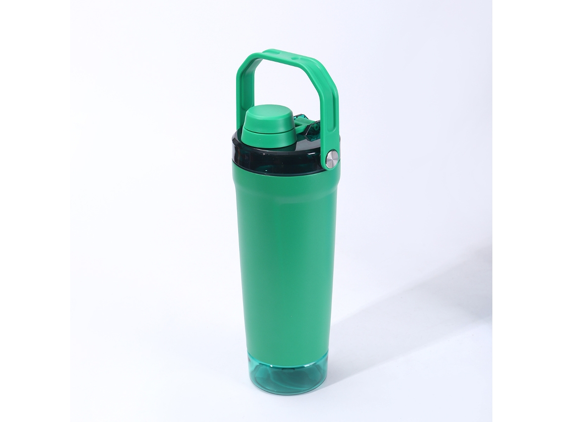Vaso mezclador verde con asa, acero inoxidable 304, doble pared, gran capacidad, termo, para montañismo, Sfushos