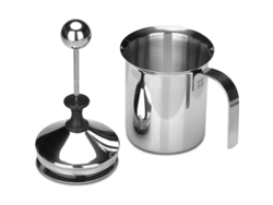 Espumador de leche de acero inoxidable, 400 ml, para café, con marca.