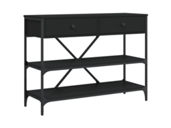 Maison Exclusive - Mesa Consola Con Cajones Y Estantes Madera De Ingeniería Negro