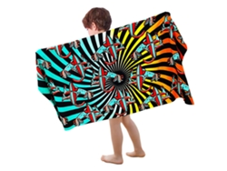 Toalla de playa de microfibra Yuysan para niños, absorbente y de secado rápido, 140 x 70 cm, dinosaurio azul.