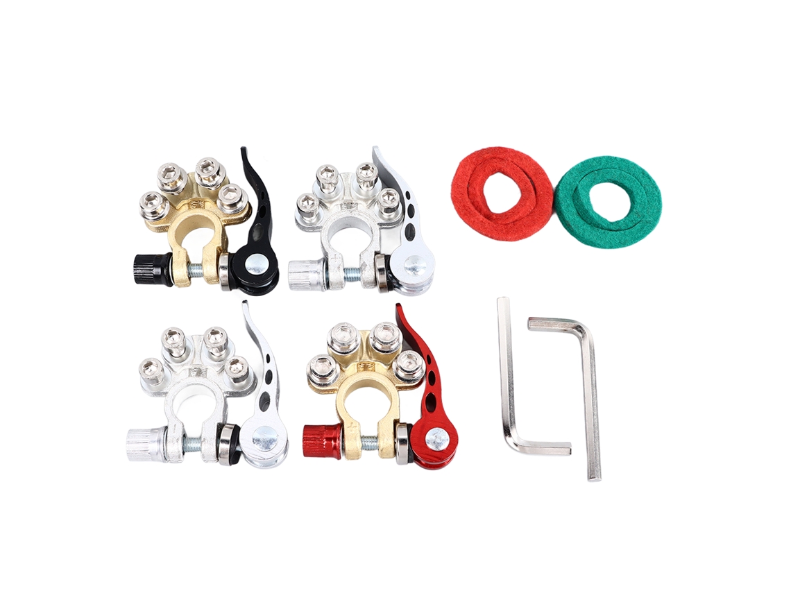 Kit de Conector de Terminal de Bateria de Cobre com Chave e Chave para Cabo de Carro, Desconexão Rápida