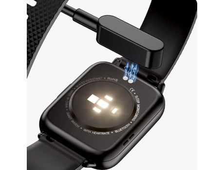 Smartwatch FW02 Reloj de salud con pantalla cuadrada de 1,7 pulgadas y correa de silicona que admite monitorización de frecuencia cardíaca y oxígen...