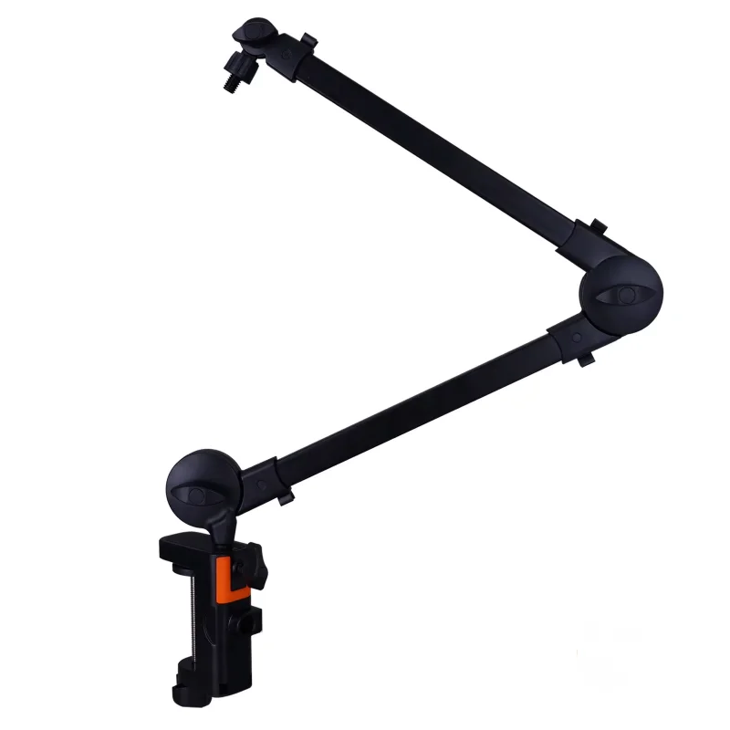 Soporte de micrófono plegable con brazo largo y pinza de mesa sin resorte MDUG