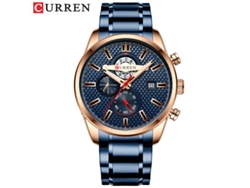 Reloj De Pulsera Moderno Para Hombre, Resistente Al Agua, Con Seis Manecillas, Multifuncional Y Elegante Correa De Acero Inoxidable (azul).