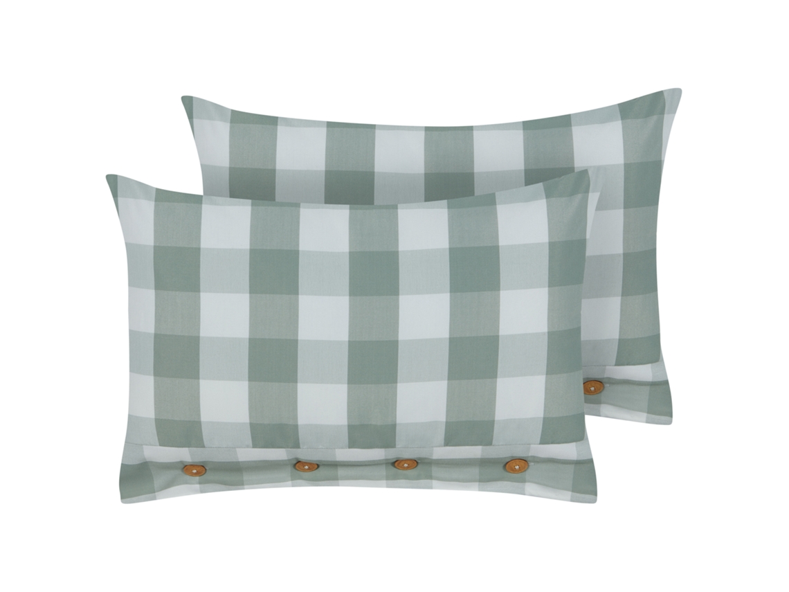 Juego de cojines estilo cottage BELIANI Tamnine de Poliéster Verde 40x60x12