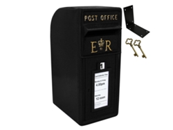 Metaroyal Mail Post Box Preto Ferro Fundido Pilar Post Letter Box Wall Mount Postal